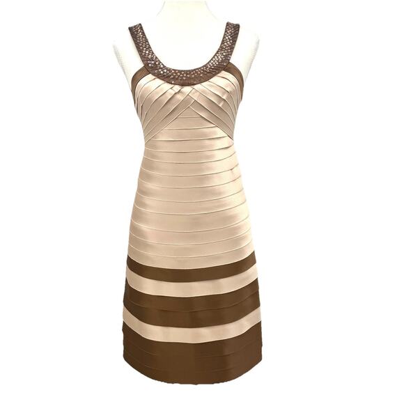 bcbg gold bandage dress BCBG Max Azria